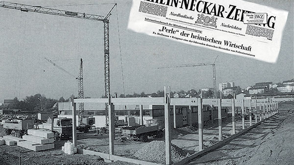 Newspaper clipping about the new building of H+K