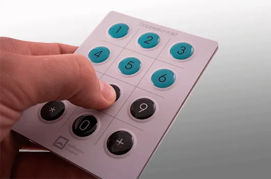 Membrane keypad with double contact