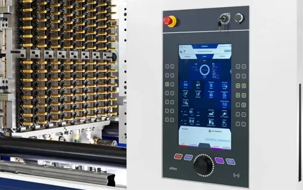 Control panel on injection molding machine