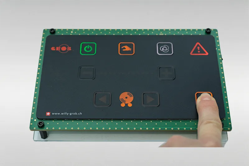 Modern membrane switch with menu navigation: Intuitive redesign for a machine control system