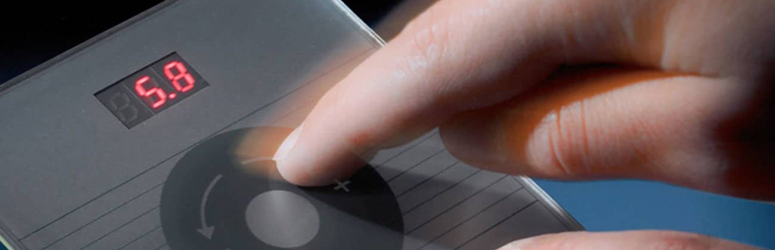 Finger taps on capacitive keyboard