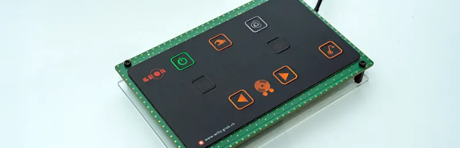 Modern membrane keypad with menu navigation: Intuitive redesign for a machine control system